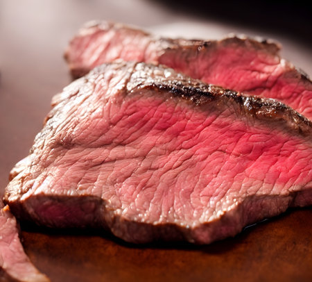 Illustration of well cooked steak, using generative aiの素材