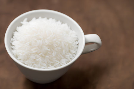 Realistic illustration of raw rice, using Generative AI.の素材