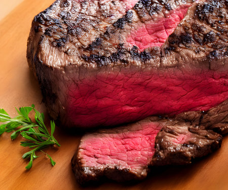 Illustration of well cooked steak, using generative aiの素材