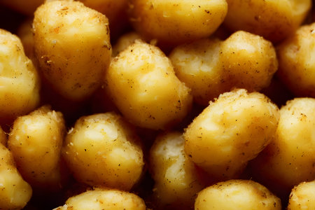 Realistic illustration of tater tots, using Generative AI.の素材
