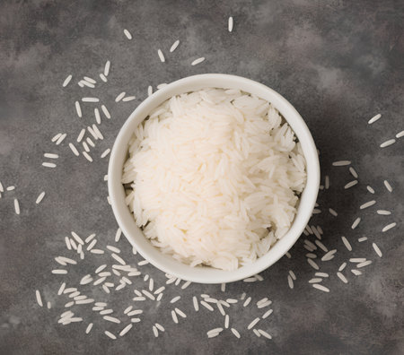Realistic illustration of raw rice, using Generative AI.の素材