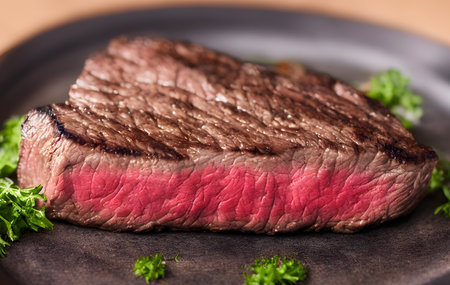 Illustration of well cooked steak, using generative aiの素材