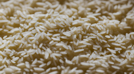 Realistic illustration of raw rice, using Generative AI.の素材