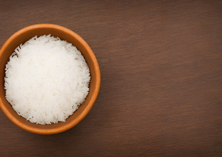 Realistic illustration of raw rice, using Generative AI.の素材