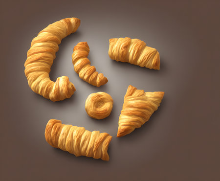 3d rendering illustration of puff pastry, using generative aiの素材