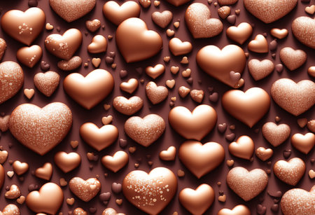 3d rendering illustration of heart shaped chocolate, Generative AI.の素材