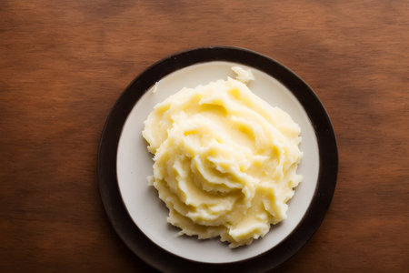 Realistic illustration of mashed potatoes, using Generative AI.の素材