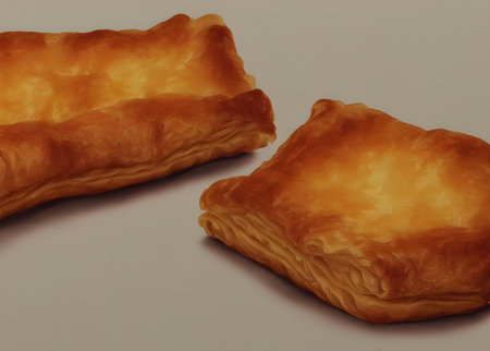 3d rendering illustration of puff pastry, using generative aiの素材