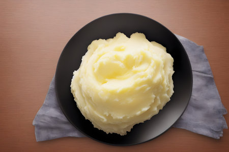 3d rendering illustration of mashed potatoes, using Generative AI.の素材