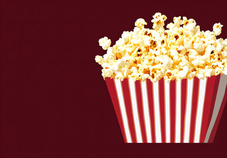 Illustration of popcorn in the minimalist style, using generative ai.の素材