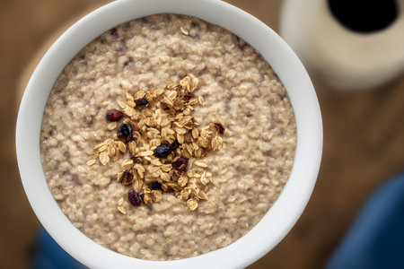 Illustration of oatmeal porridge, using generative aiの素材