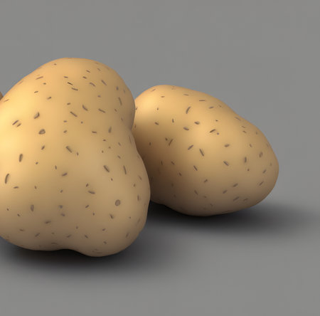 3d rendering illustration of raw potatoes, using Generative AI.の素材