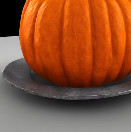 3d rendering illustration of raw orange pumpkin, using Generative AI.の素材