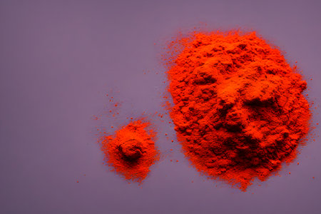 Realistic illustration of red saffron powder, using Generative AI.の素材