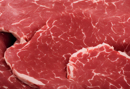 Realistic illustration of raw beef meat, using Generative AI.の素材