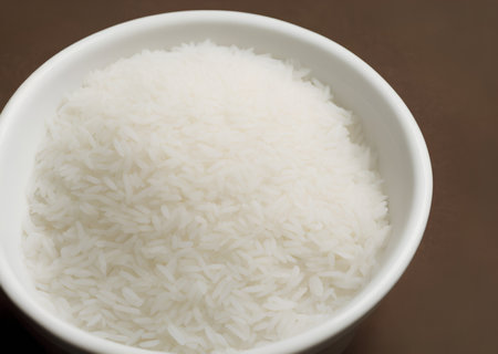 Realistic illustration of cooked rice, using Generative AI.の素材