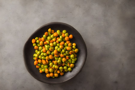 Realistic illustration of roasted peas, legume food, Generative AI.の素材
