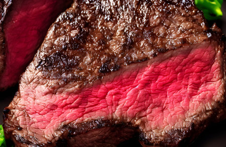 Illustration of well cooked steak, using generative aiの素材