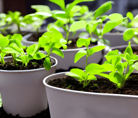 Realistic illustration of seedling, using Generative AI.の素材