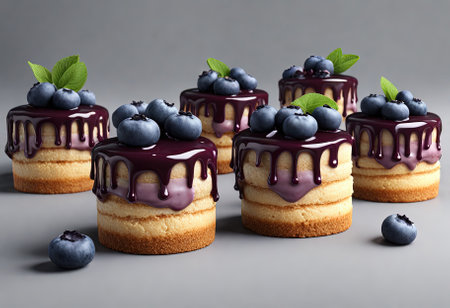 3D small Blueberry Pastriesの素材