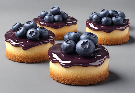 3D small Blueberry Pastriesの素材