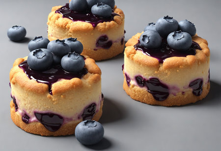 3D small Blueberry Pastriesの素材