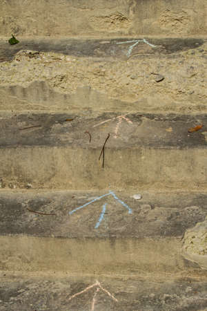 Colored arrows on the steps