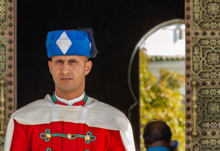 Royal guard at the Mausoleum of Mohammed V (Rabat, Morocco)のeditorial素材