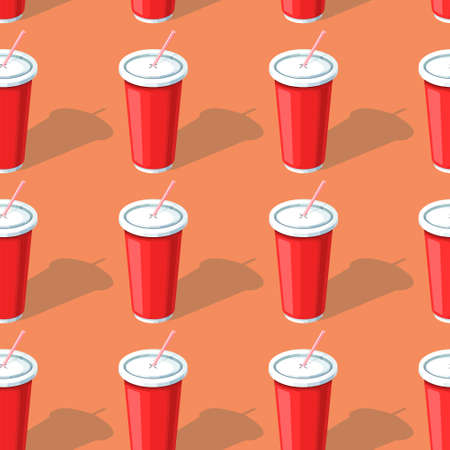 seamless background, drink, illustration, 3d, isometricのイラスト素材