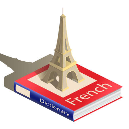 Eiffel Tower, French Flag,
 3d, background, book, learning Frenchのイラスト素材