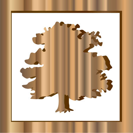 wooden tree-oakのイラスト素材
