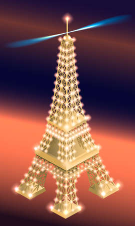 3d, tower, france, design, isometric, eiffeのイラスト素材