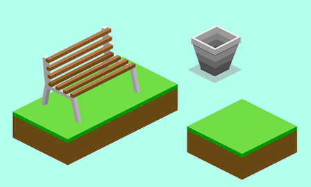 isometrics, local, earth, trashcanのイラスト素材