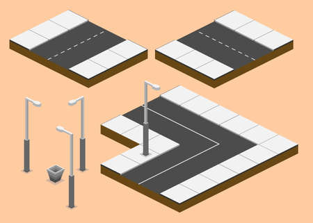 3d, isometric, roadのイラスト素材
