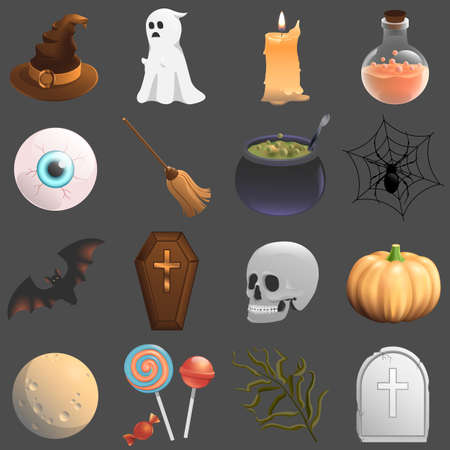 set of Halloween symbolsのイラスト素材