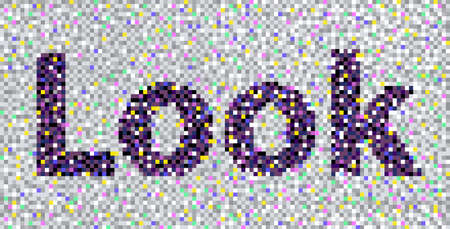 look,  pixel. background, retro. vector illustrationのイラスト素材