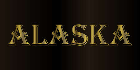 Gold. Alaska. Creative design, vector illustrationsのイラスト素材