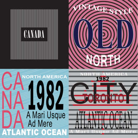 Canada T-Shir. collection of vector illustrations printのイラスト素材