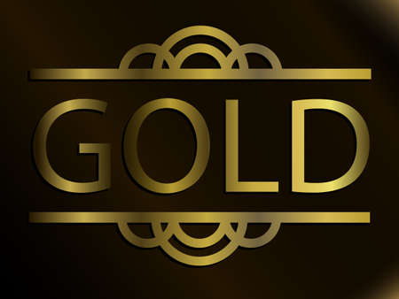 Gold.  black background.のイラスト素材
