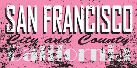 background with texture effects -  San Francisco, California - Vector EPS10.のイラスト素材