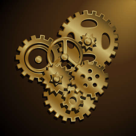 Gear wheels. Vector Goldのイラスト素材