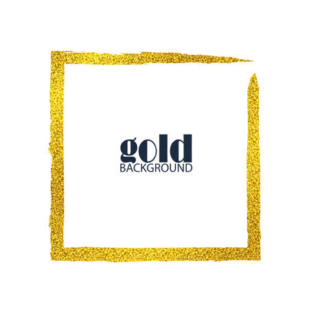 golden square frame. background for cover, golden effectのイラスト素材