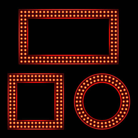 set of frames retro style.lampのイラスト素材