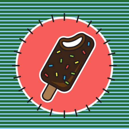 ice cream, fashion patch, pin embroidery,のイラスト素材