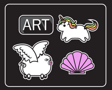 applique for T-shirt Print. vector illustrationのイラスト素材
