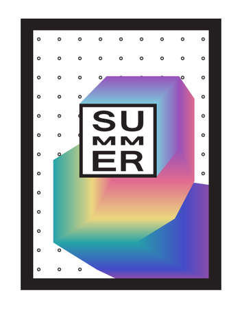 Minimal covers design. Geometric halftone gradients. rainbow, square, summer,のイラスト素材