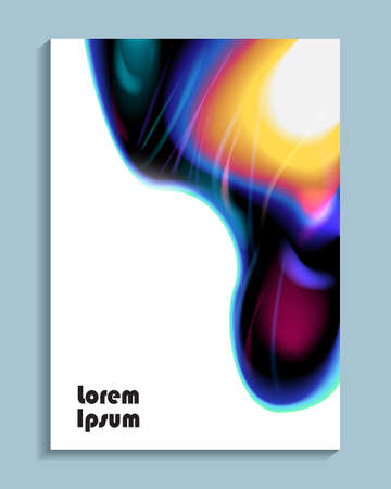 Abstract background. Modern style trends 80. . Bright holographic backgrounds. Liquid color coverのイラスト素材