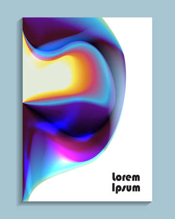 Abstract background. Modern style trends 80. . Bright holographic backgrounds. Liquid color coverのイラスト素材