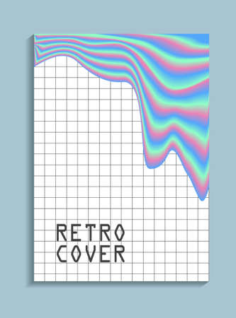 Abstract background. Modern style trends 80. . Bright holographic backgrounds. Liquid color cover, Digital glitchのイラスト素材