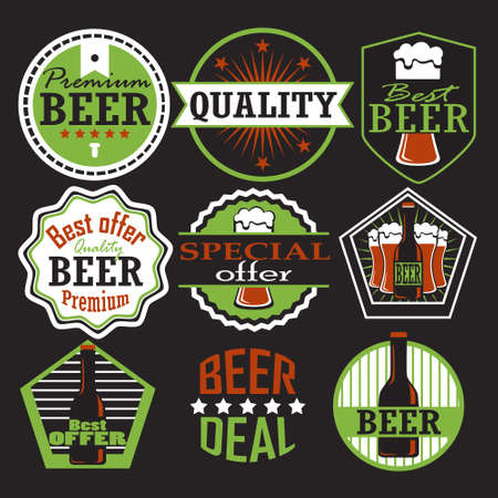 Stickers for beer advertising, classic retro designのイラスト素材